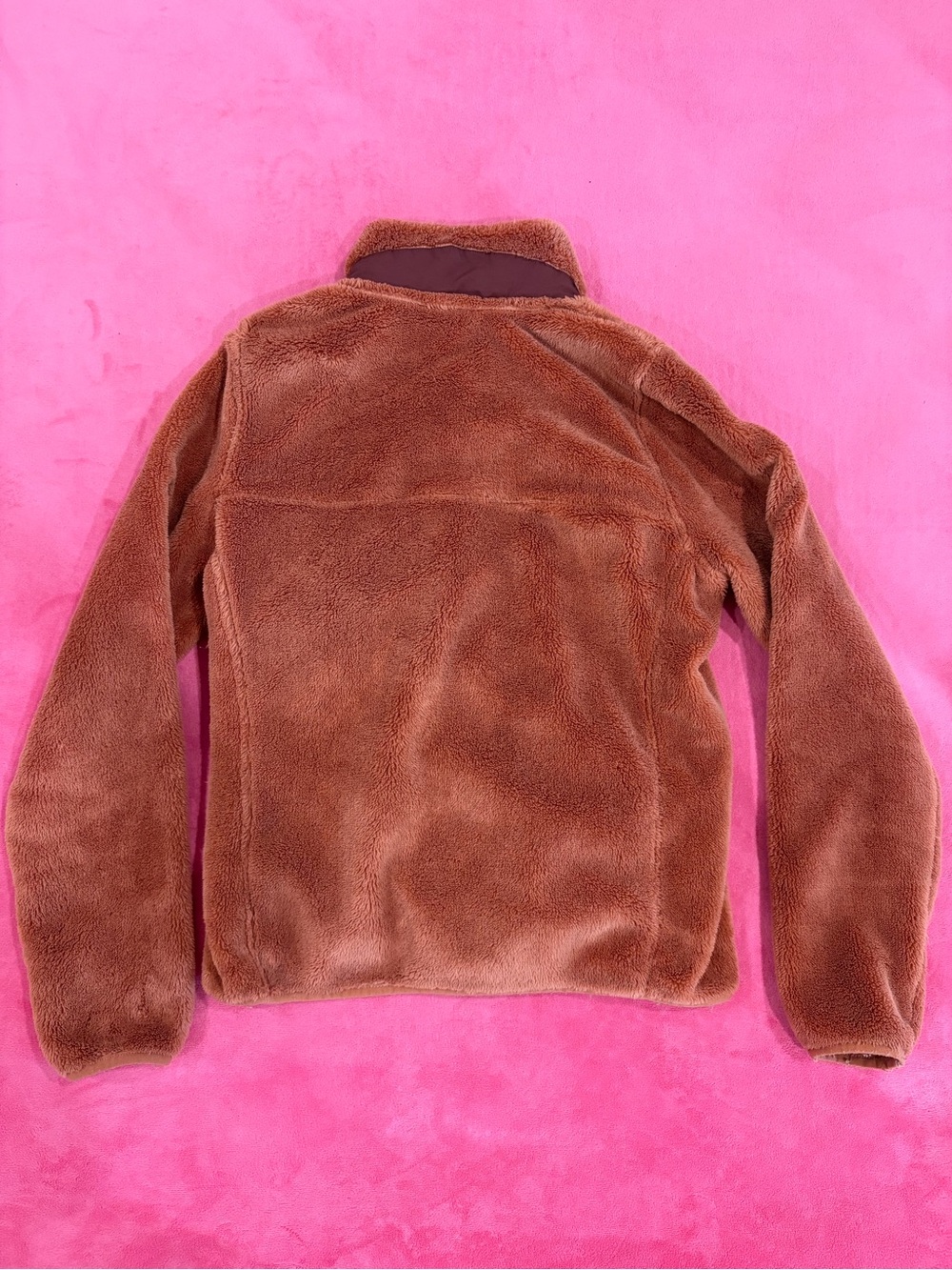 L.L. Bean Women’s Plush Sherpa Pullover - Rust Brown/Orange - Picture 2 of 6